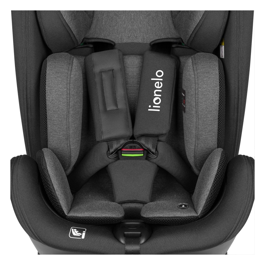 Lionelo - Autosedačka se základnou otočná HARPER i-Size 76-150 cm Black Carbon