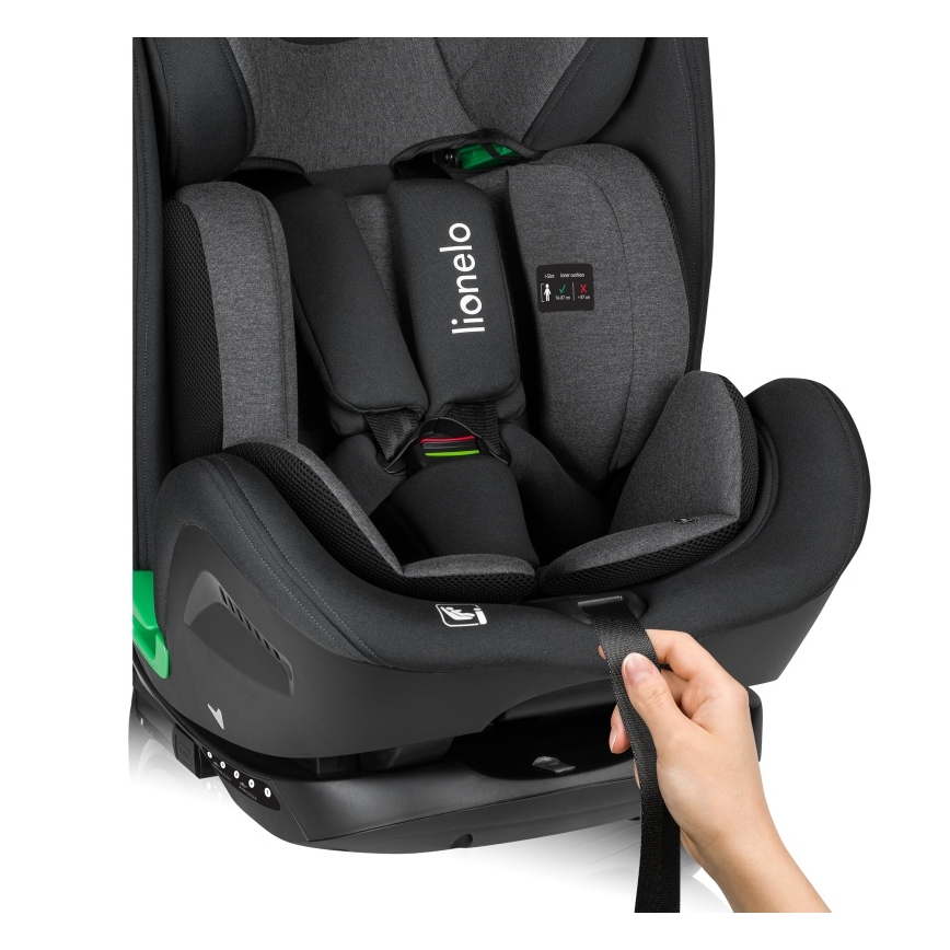 Lionelo - Autosedačka se základnou otočná HARPER i-Size 76-150 cm Black Carbon