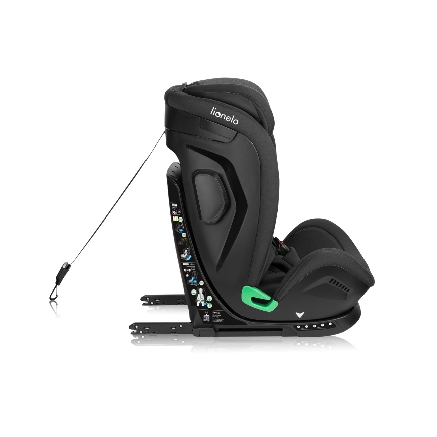 Lionelo - Autosedačka se základnou otočná HARPER i-Size 76-150 cm Black Carbon