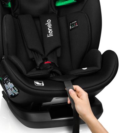 Lionelo - Autosedačka se základnou otočná LAVENDER i-Size 76-150 cm Black Carbon