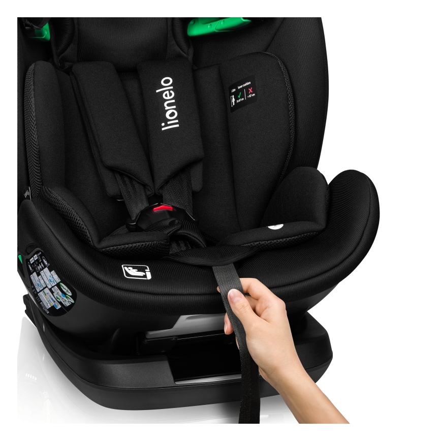 Lionelo - Autosedačka se základnou otočná LAVENDER i-Size 76-150 cm Black Carbon