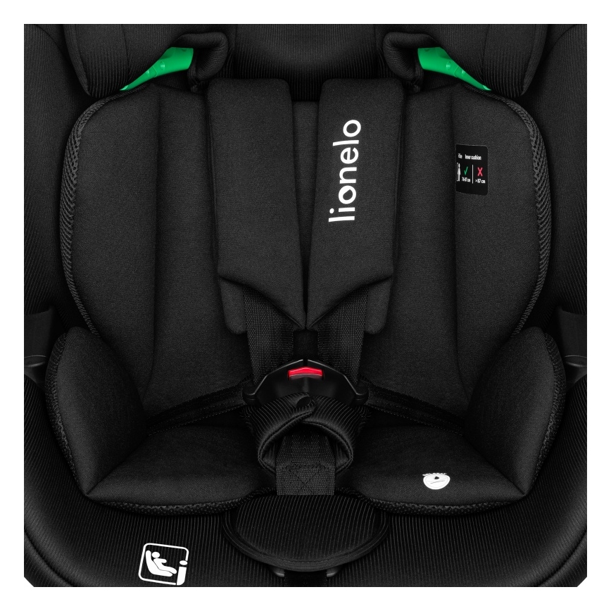 Lionelo - Autosedačka se základnou otočná LAVENDER i-Size 76-150 cm Black Carbon