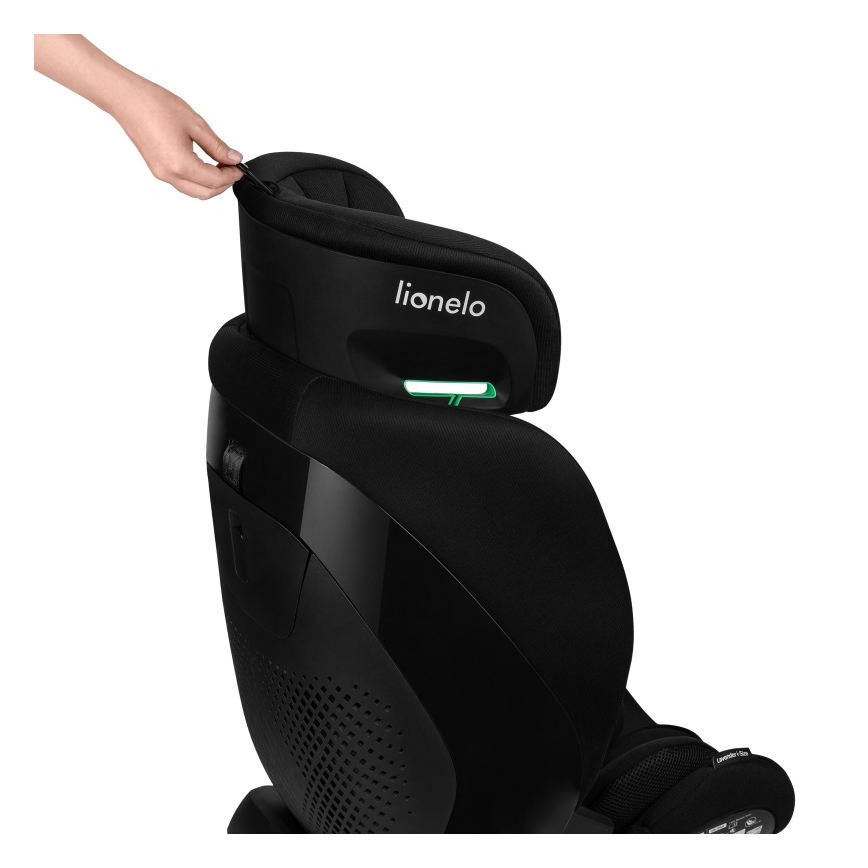 Lionelo - Autosedačka se základnou otočná LAVENDER i-Size 76-150 cm Black Carbon