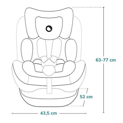 Lionelo - Autosedačka se základnou otočná LAVENDER i-Size 76-150 cm Grey Stone