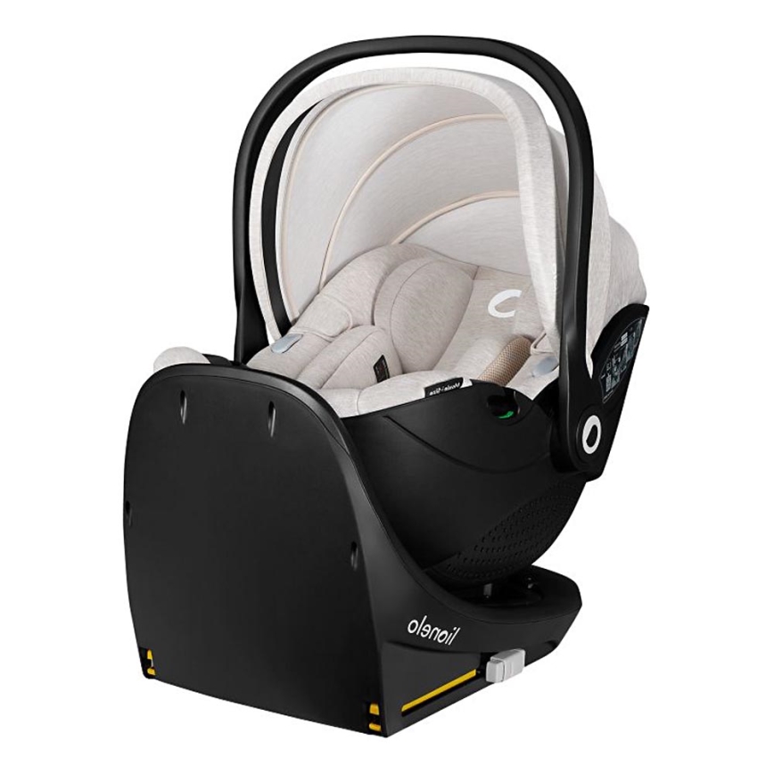 Lionelo - Autosedačka se základnou otočná MOXIE SET i-Size 40-87 cm Beige Sand