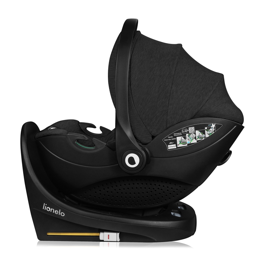 Lionelo - Autosedačka se základnou otočná MOXIE SET i-Size 40-87 cm Black Carbon