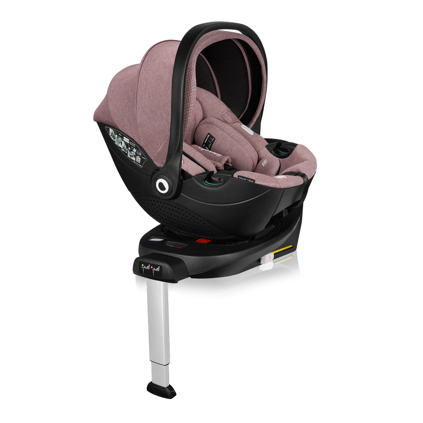 Lionelo - Autosedačka se základnou otočná MOXIE SET i-Size 40-87 cm Pink Mauve