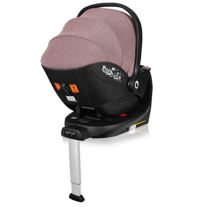 Lionelo - Autosedačka se základnou otočná MOXIE SET i-Size 40-87 cm Pink Mauve