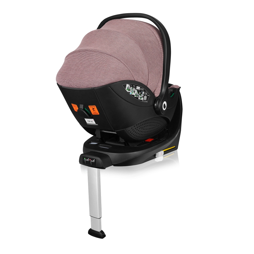 Lionelo - Autosedačka se základnou otočná MOXIE SET i-Size 40-87 cm Pink Mauve