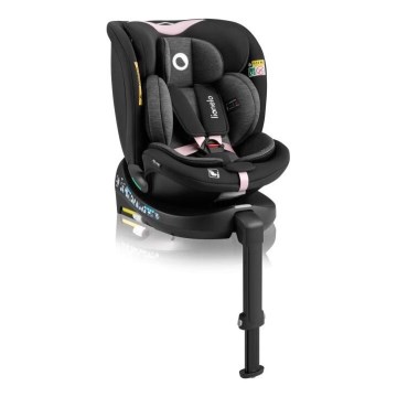 Lionelo - Autosedačka se základnou otočná NAVY i-Size 40-150 cm černá/růžová