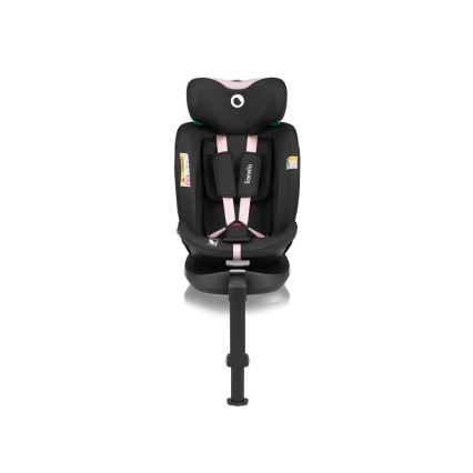 Lionelo - Autosedačka se základnou otočná NAVY i-Size 40-150 cm černá/růžová
