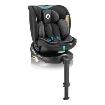 Lionelo - Autosedačka se základnou otočná NAVY i-Size 40-150 cm černá/tyrkysová