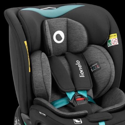 Lionelo - Autosedačka se základnou otočná NAVY i-Size 40-150 cm černá/tyrkysová