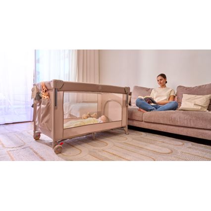 Lionelo - Cestovní postýlka 3v1 ELLEN Beige Sand