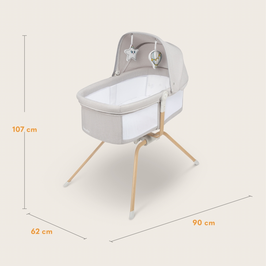 Lionelo - Cestovní postýlka MALIN EVO Beige Natural