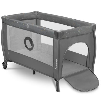Lionelo - Cestovní postýlka STEFI PLUS Grey Multicolor