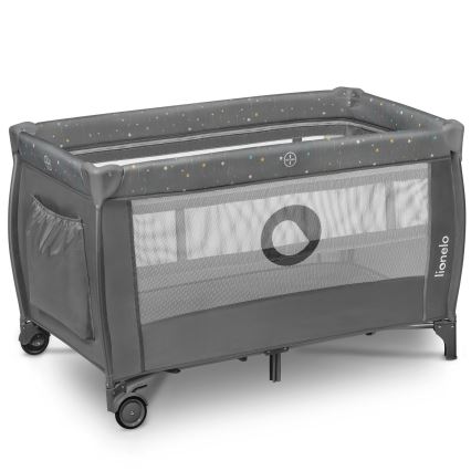 Lionelo - Cestovní postýlka STEFI PLUS Grey Multicolor