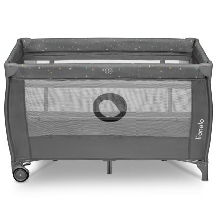 Lionelo - Cestovní postýlka STEFI PLUS Grey Multicolor