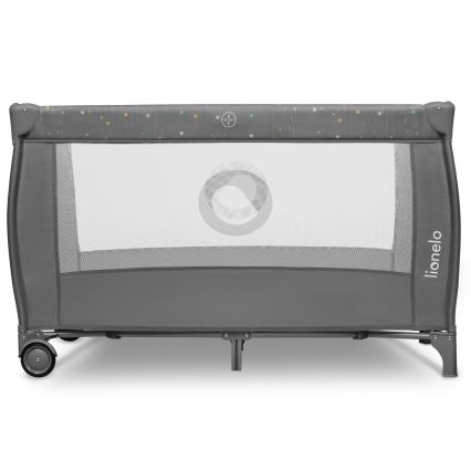 Lionelo - Cestovní postýlka STEFI PLUS Grey Multicolor
