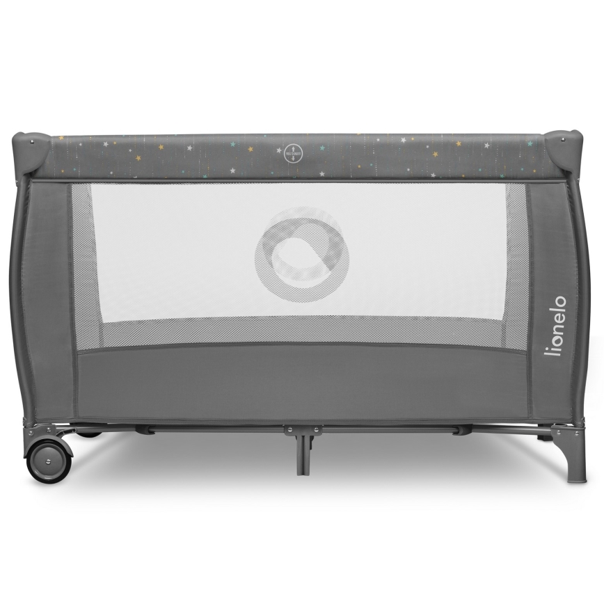 Lionelo - Cestovní postýlka STEFI PLUS Grey Multicolor