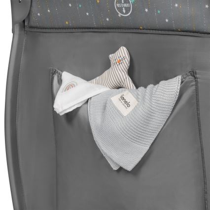 Lionelo - Cestovní postýlka STEFI PLUS Grey Multicolor
