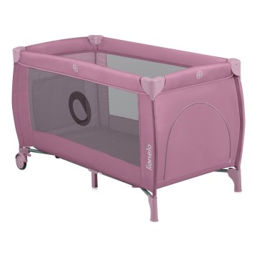 Lionelo - Cestovní postýlka STEFI PLUS Pink Magnolia