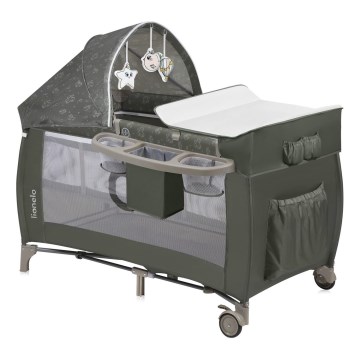 Lionelo - Cestovní postýlka SVEN PLUS Beige Olive