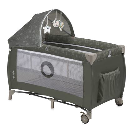 Lionelo - Cestovní postýlka SVEN PLUS Beige Olive