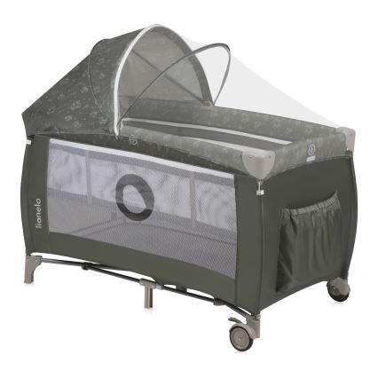 Lionelo - Cestovní postýlka SVEN PLUS Beige Olive