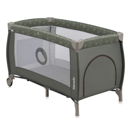 Lionelo - Cestovní postýlka SVEN PLUS Beige Olive