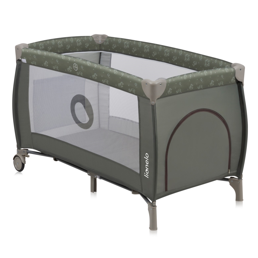 Lionelo - Cestovní postýlka SVEN PLUS Beige Olive