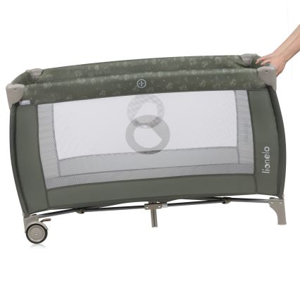 Lionelo - Cestovní postýlka SVEN PLUS Beige Olive