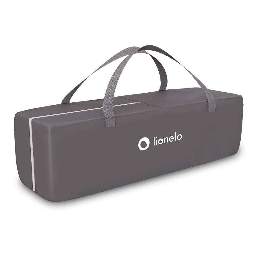 Lionelo - Cestovní postýlka SVEN PLUS šedá/tyrkysová