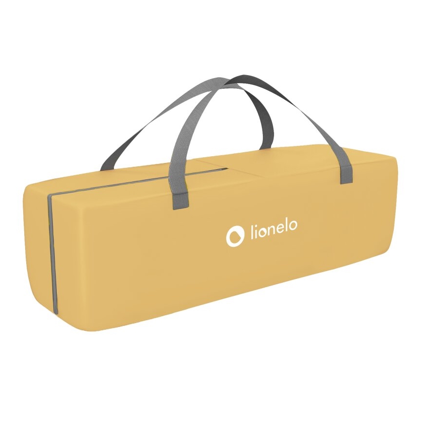 Lionelo - Cestovní postýlka SVEN PLUS šedá/žlutá