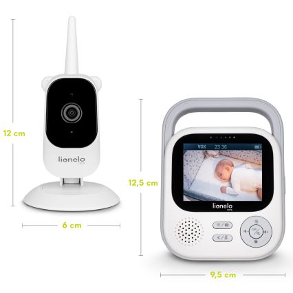 Lionelo - Dětská chůvička s monitorem BABYLINE 3.2 5V 2600 mAh