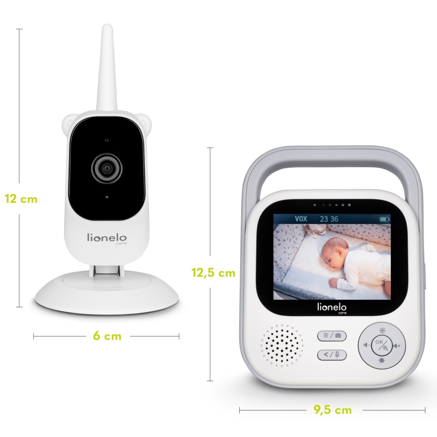 Lionelo - Dětská chůvička s monitorem BABYLINE 3.2 5V 2600 mAh