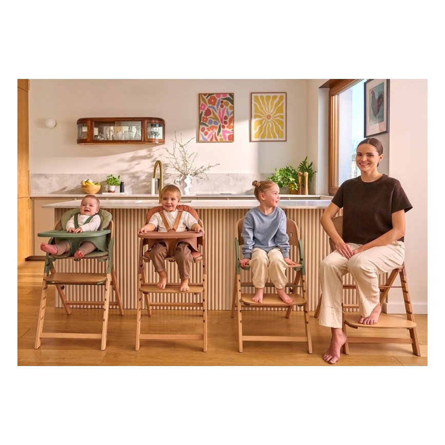 Lionelo - Dětská jídelní židle 3v1 MEGAN Green Wood