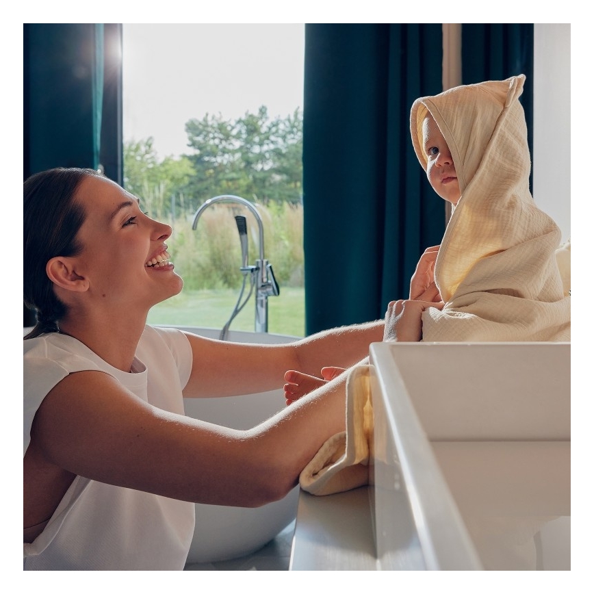 Lionelo - Dětská osuška s kapucí MUSLIN HOODED TOWEL Beige Cappuccino