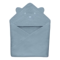 Lionelo - Dětská osuška s kapucí MUSLIN HOODED TOWEL Grey Sky