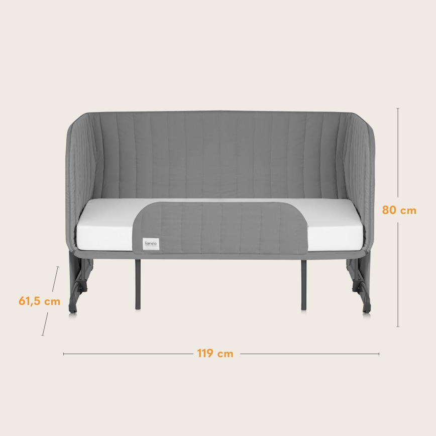 Lionelo - Dětská postýlka 5v1 THOMI PLUS Grey Concrete