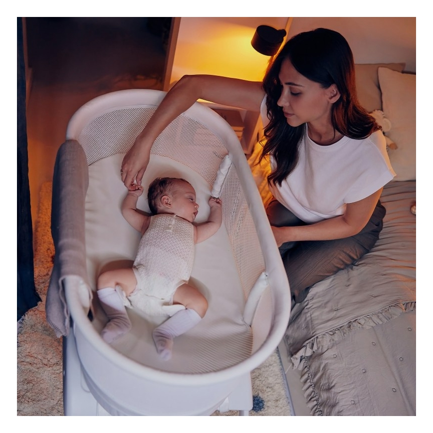 Lionelo - Dětská postýlka s váhou CORAL White