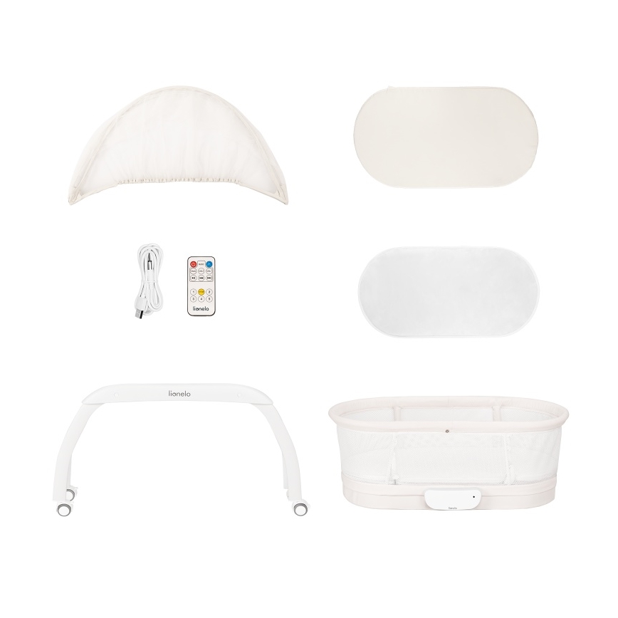 Lionelo - Dětská postýlka s váhou CORAL White