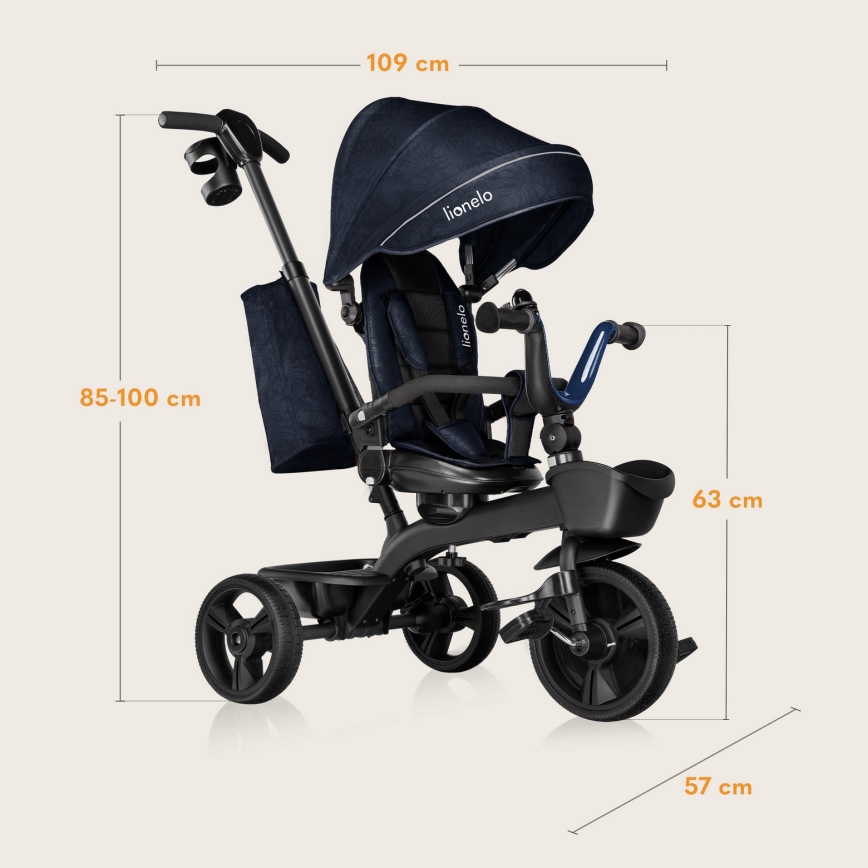 Lionelo - Dětská tříkolka KORI Blue Navy