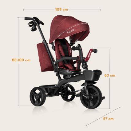 Lionelo - Dětská tříkolka KORI Red Burgundy