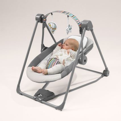 Lionelo - Dětské houpátko OTTO 4xLR14 Cozy Grey