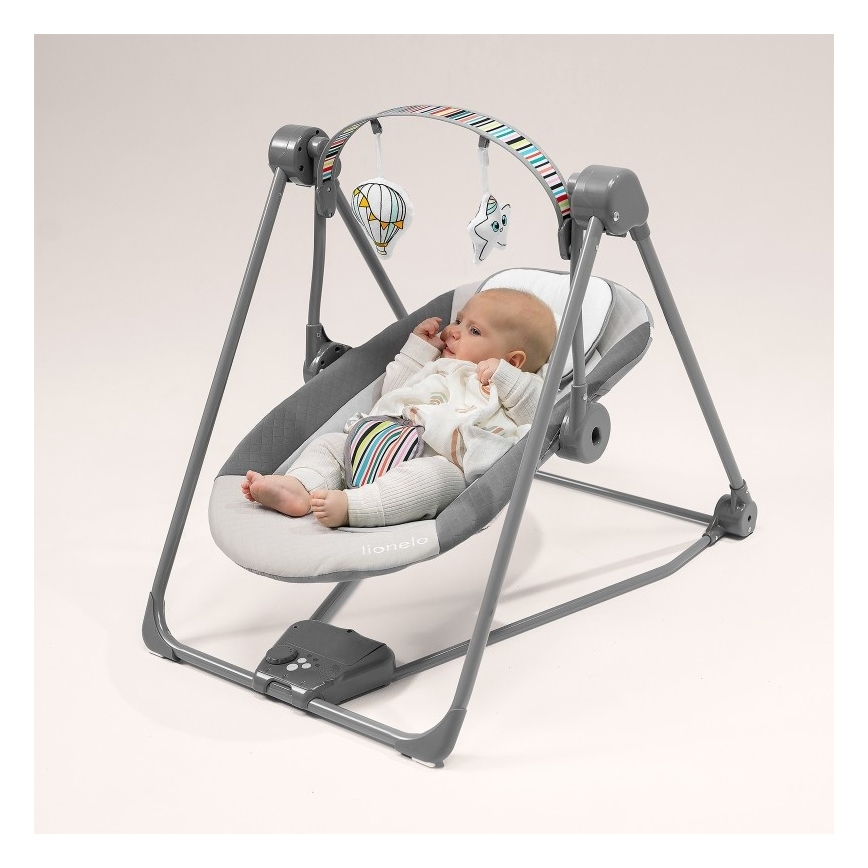 Lionelo - Dětské houpátko OTTO 4xLR14 Cozy Grey
