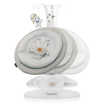 Lionelo - Dětské houpátko s melodií MELL Beige Sand 4xAA + dálkové ovládání