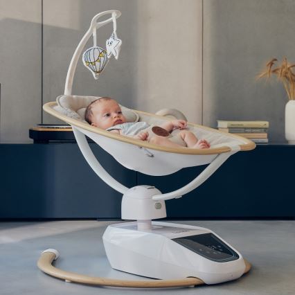 Lionelo - Dětské houpátko s melodií OLIVIA Beige Natural + dálkové ovládání
