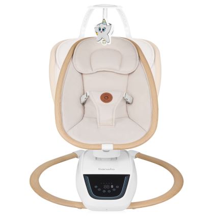 Lionelo - Dětské houpátko s melodií OLIVIA Beige Natural + dálkové ovládání