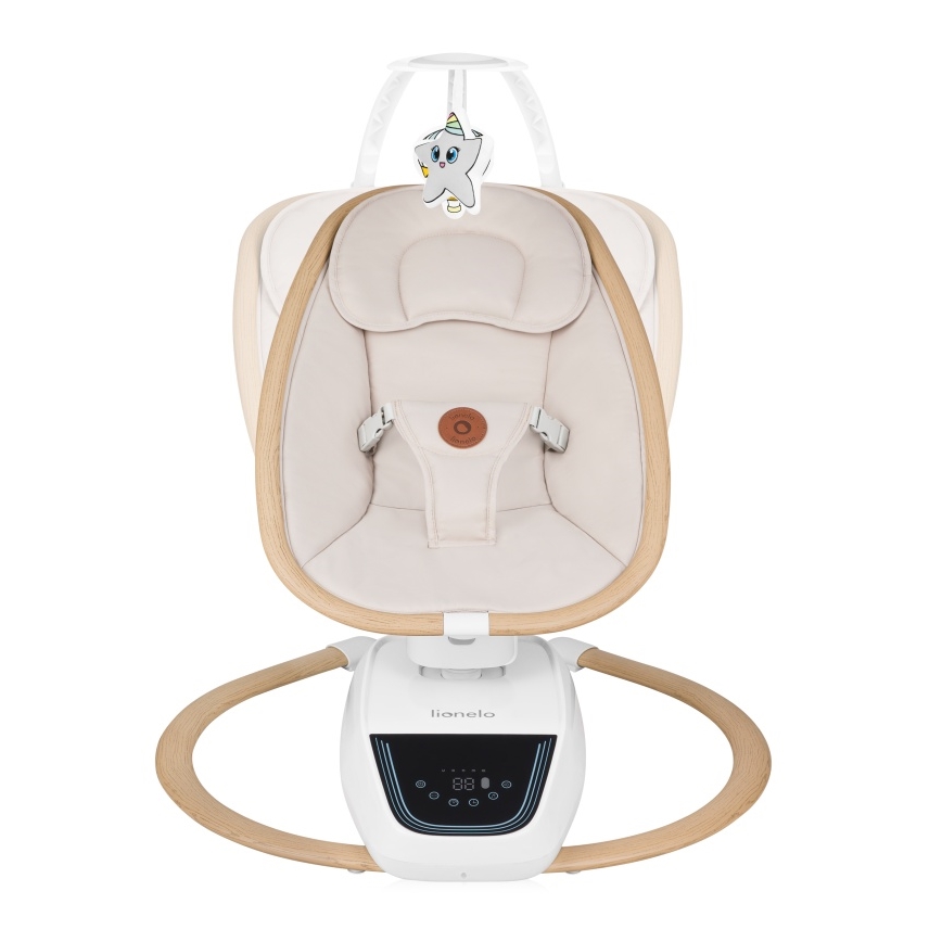 Lionelo - Dětské houpátko s melodií OLIVIA Beige Natural + dálkové ovládání